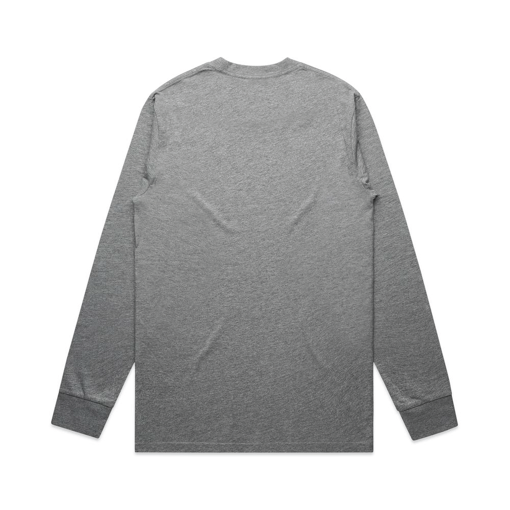 Boys with Bibles Icon adult long sleeve tee in Athletic Heather, back view
