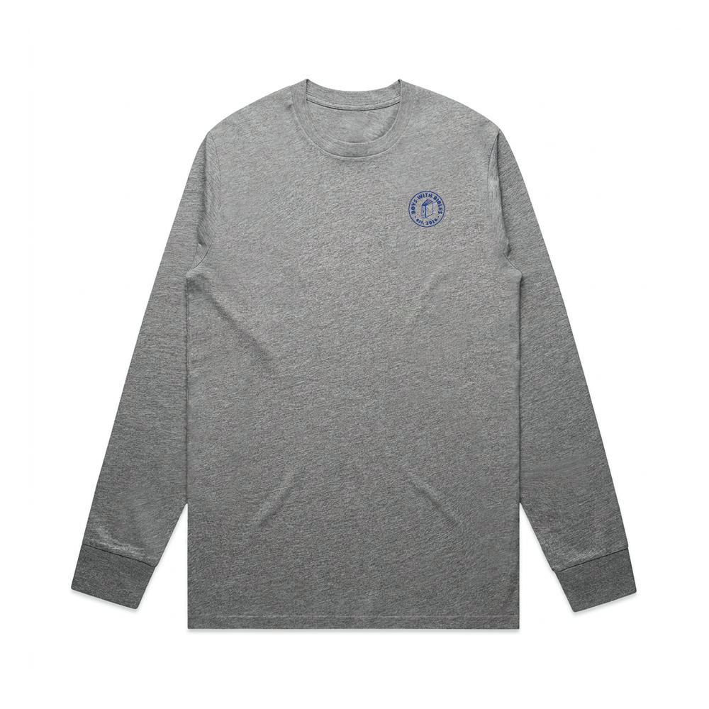 Boys with Bibles Icon adult long sleeve tee in Athletic Heather, front view