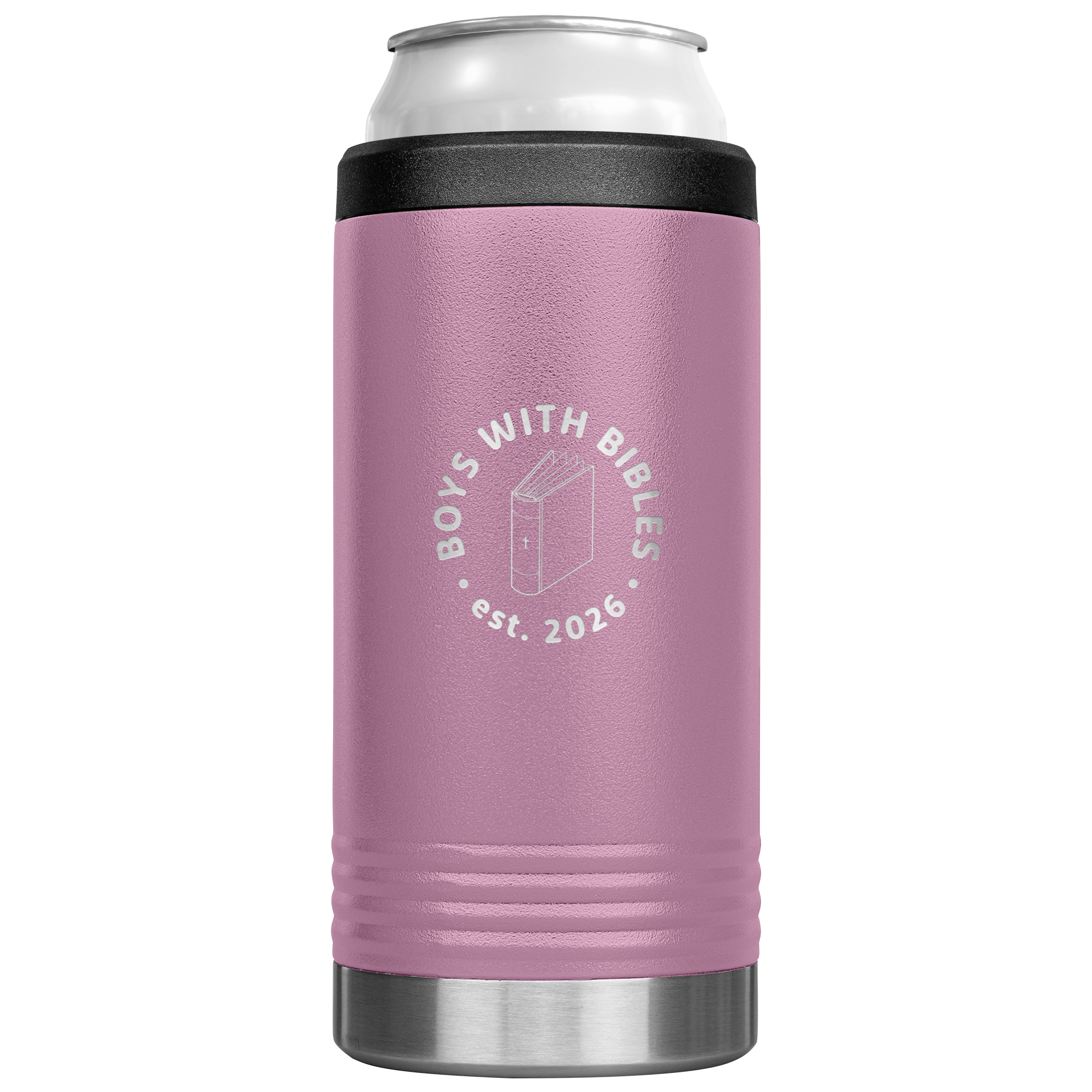 Boys with Bibles Icon 12 oz Cozie insulated can cooler in Light Purple