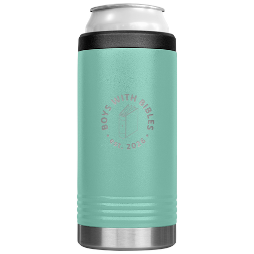 Boys with Bibles Icon 12 oz Cozie insulated can cooler in Teal