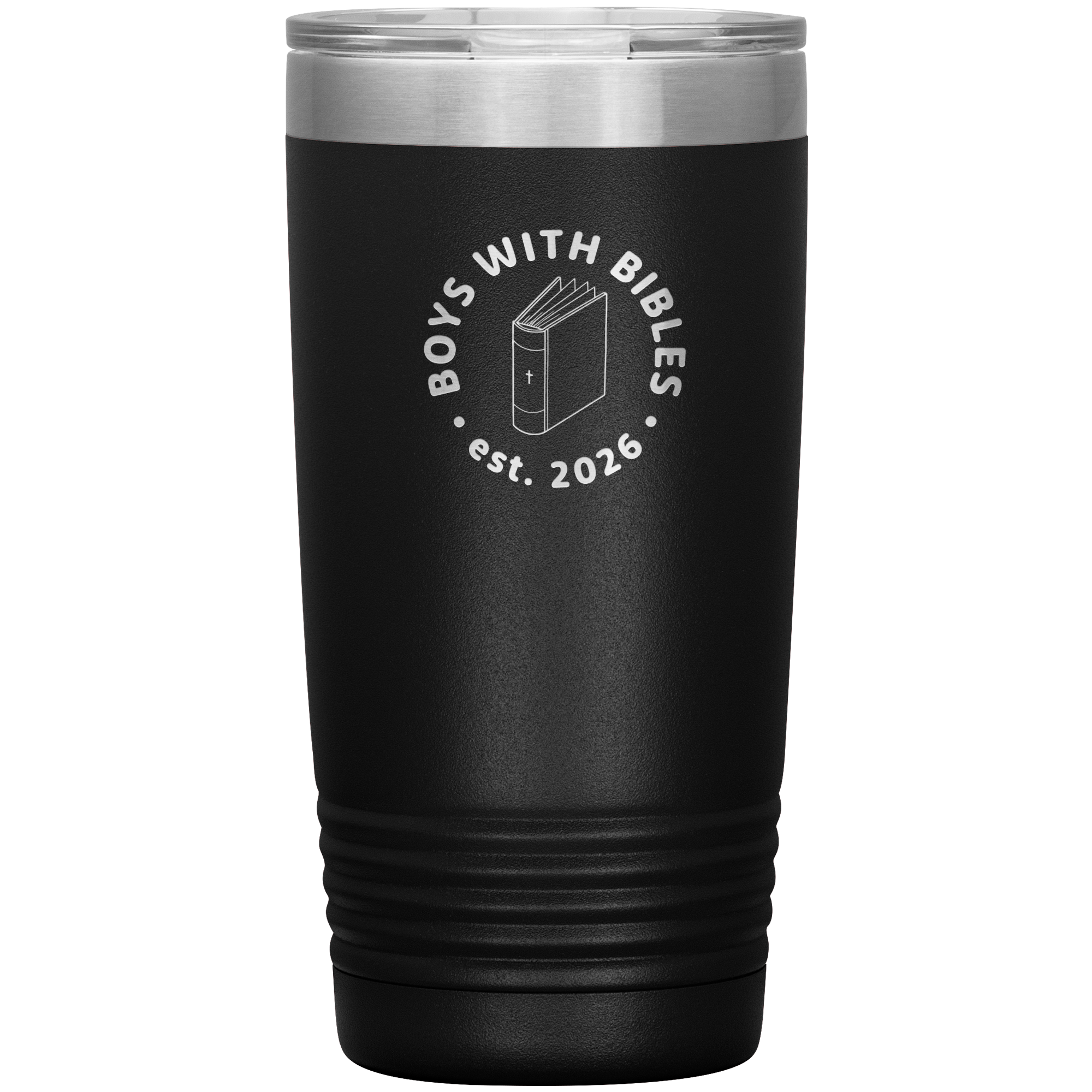 Boys with Bibles Icon 20 oz insulated coffee tumbler in Black