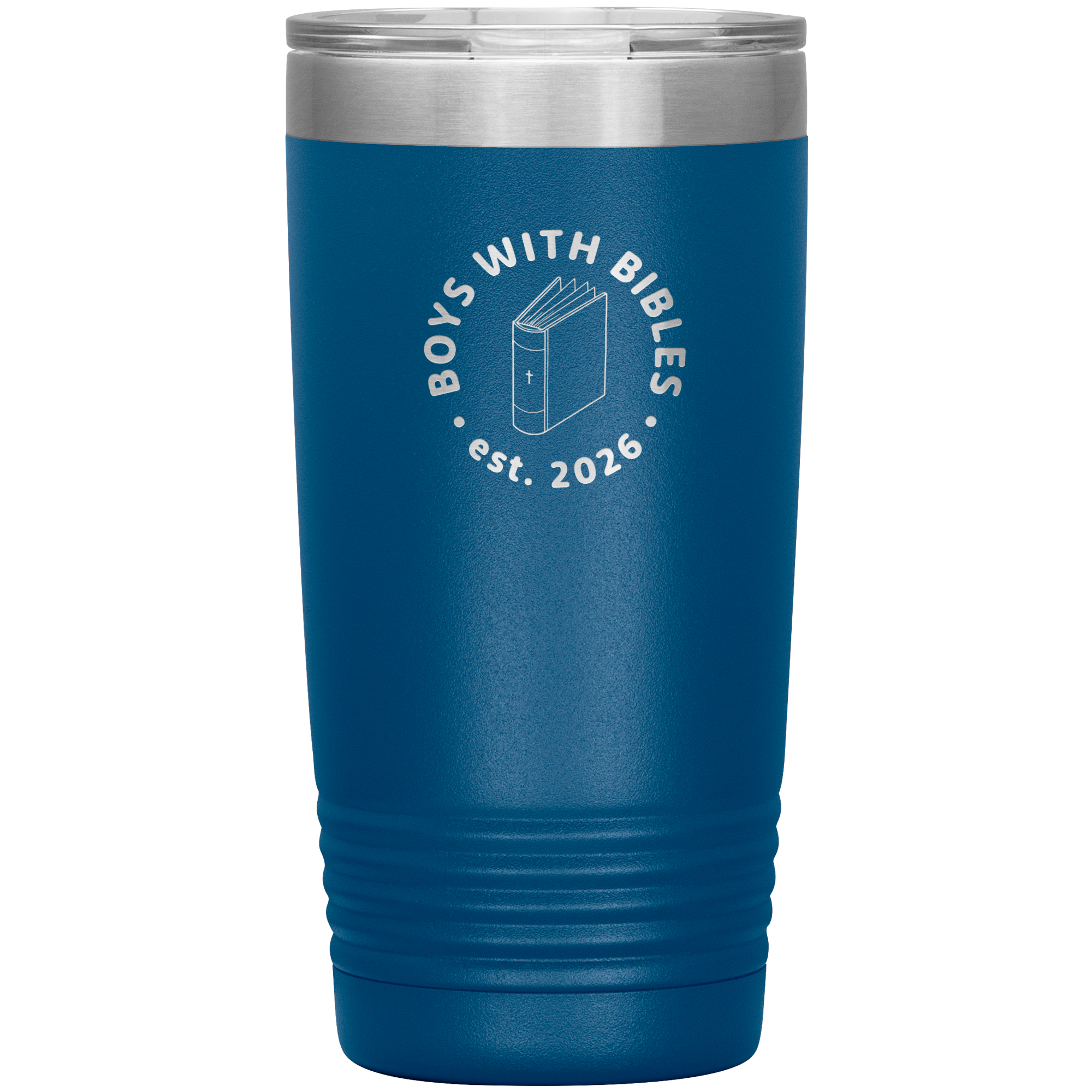 Boys with Bibles Icon 20 oz insulated coffee tumbler in Blue