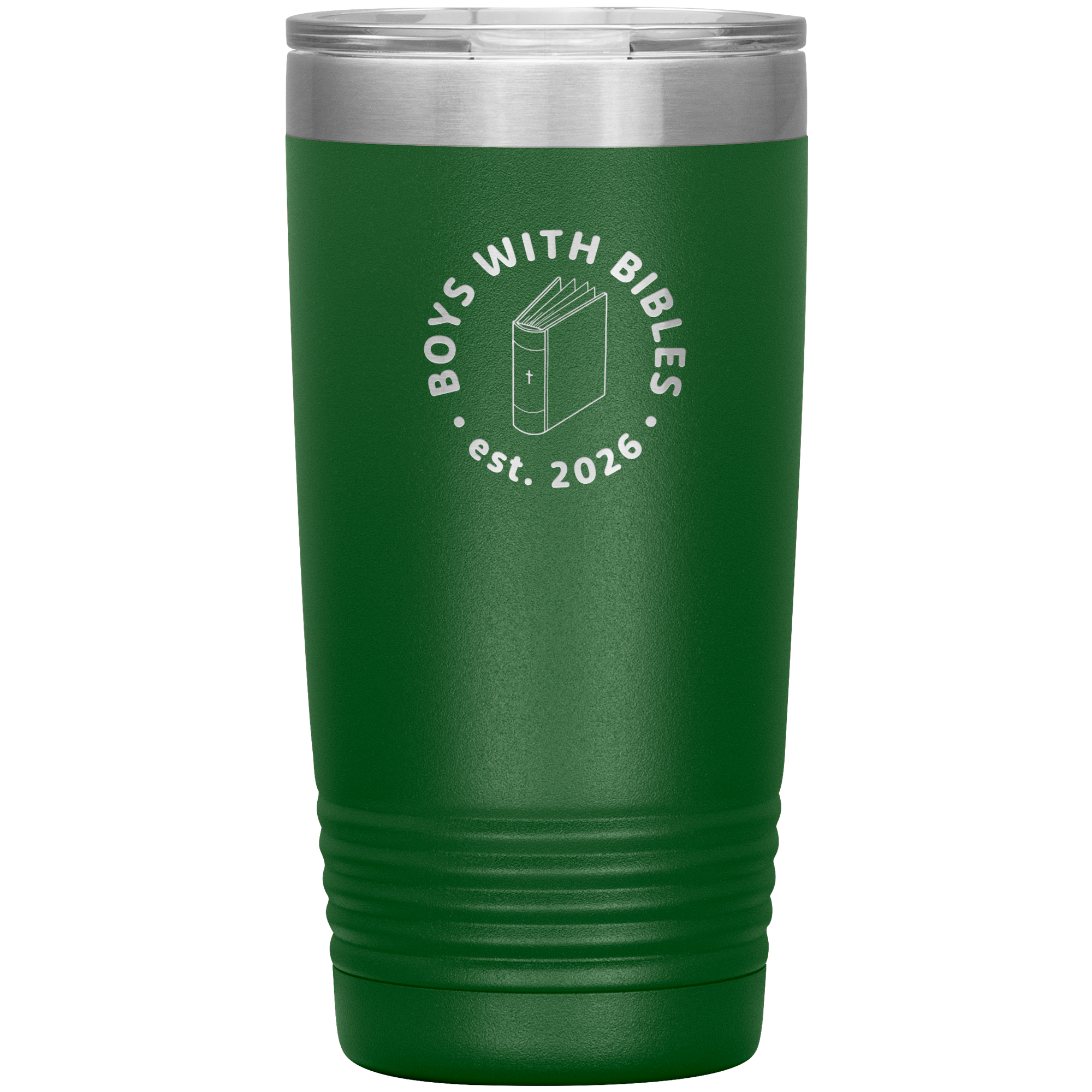 Boys with Bibles Icon 20 oz insulated coffee tumbler in Green