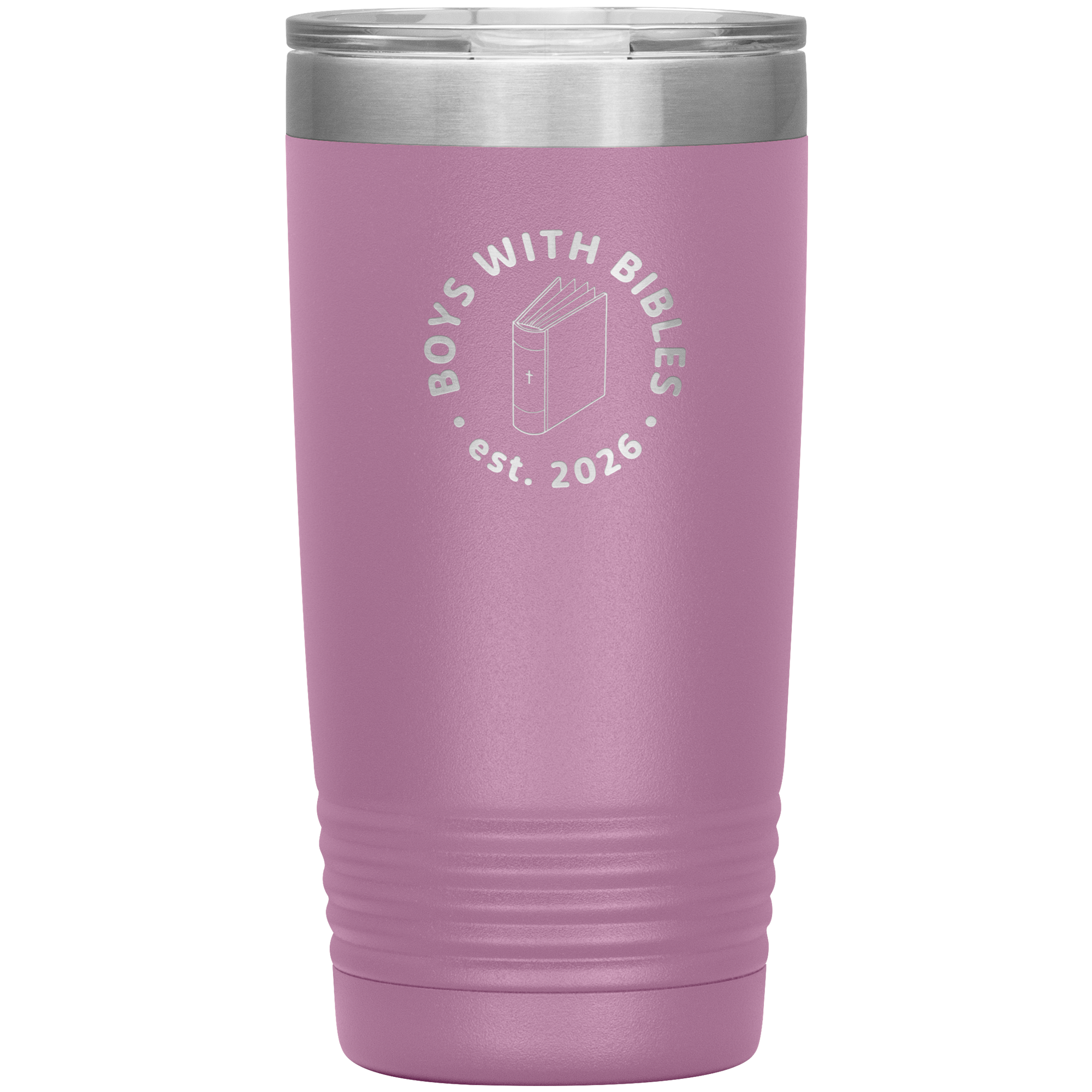 Boys with Bibles Icon 20 oz insulated coffee tumbler in Light Purple