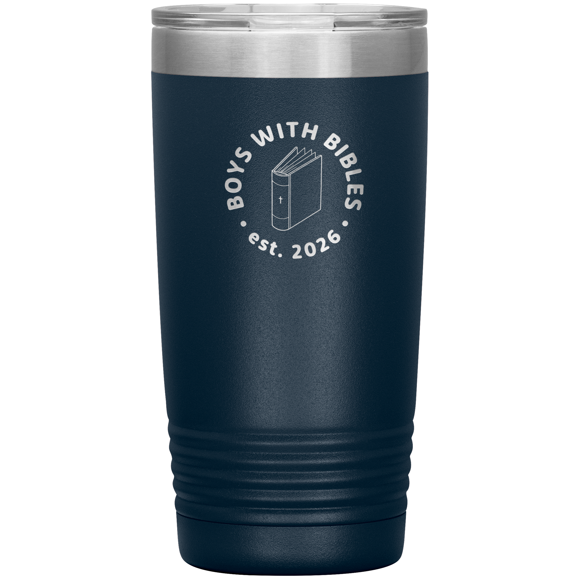 Boys with Bibles Icon 20 oz insulated coffee tumbler in Navy