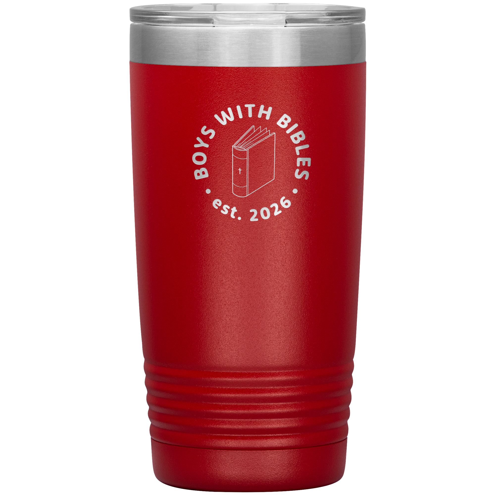 Boys with Bibles Icon 20 oz insulated coffee tumbler in Red