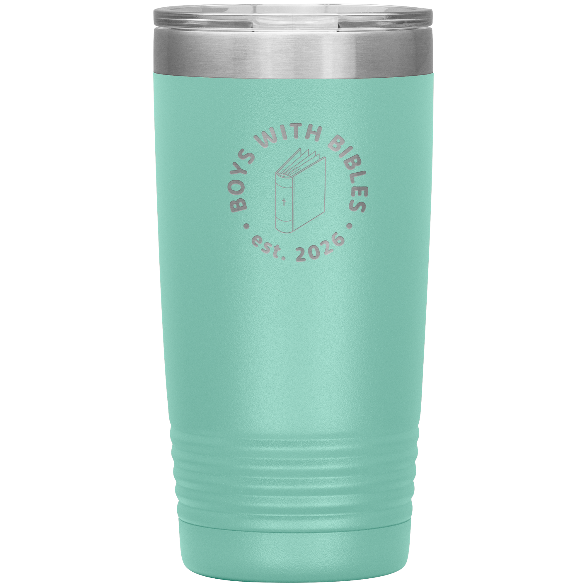 Boys with Bibles Icon 20 oz insulated coffee tumbler in Teal