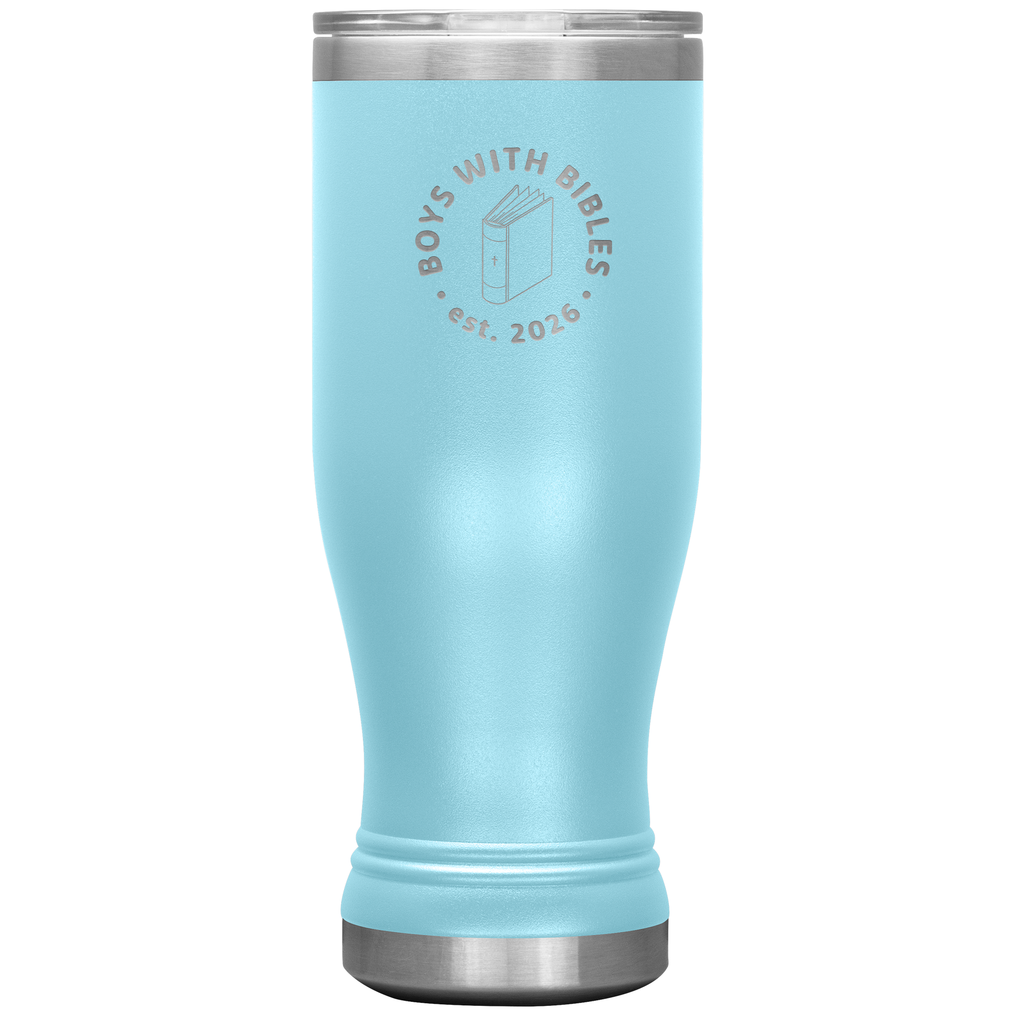 Boys with Bibles Icon 20 oz BOHO insulated tumbler in Light Blue
