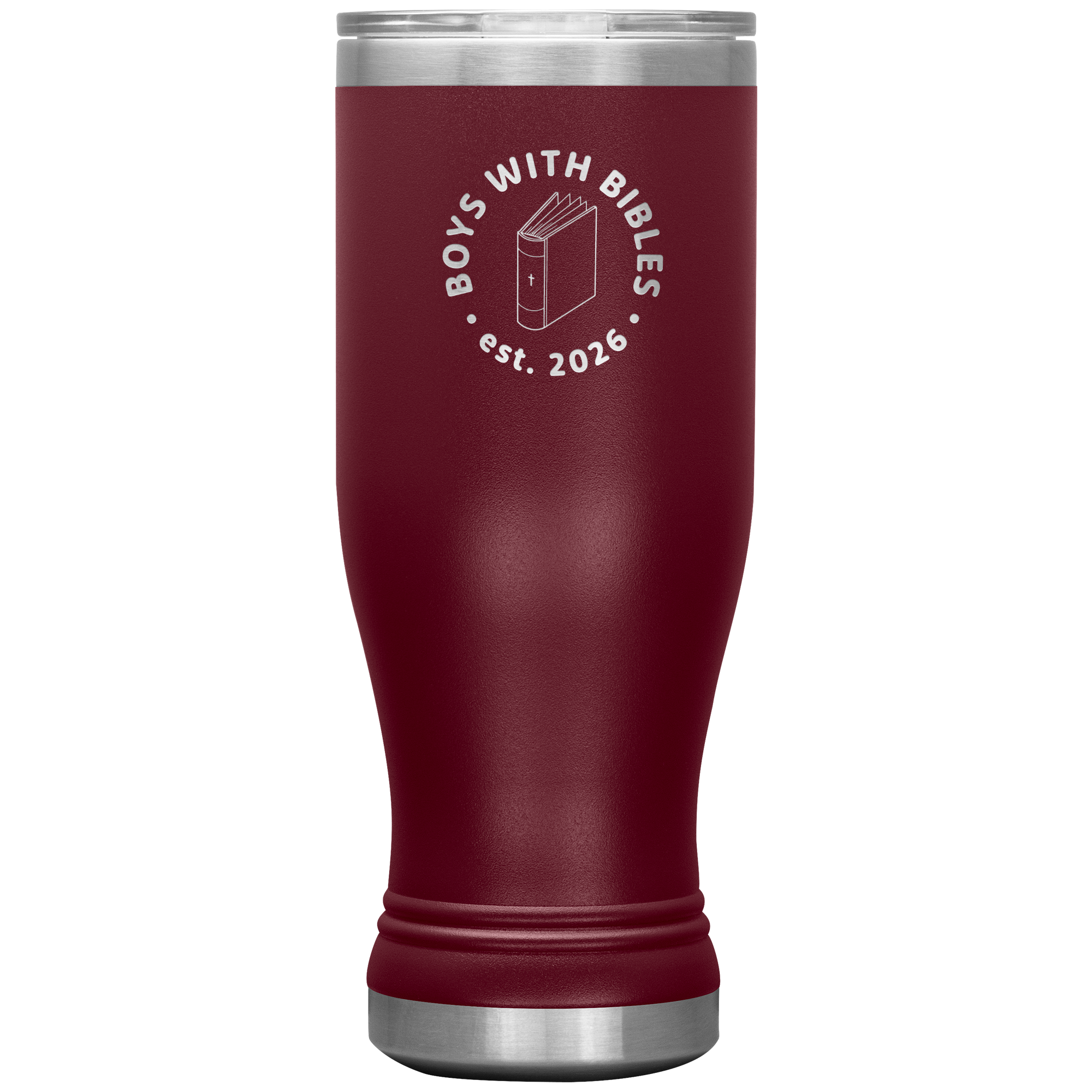 Boys with Bibles Icon 20 oz BOHO insulated tumbler in Maroon