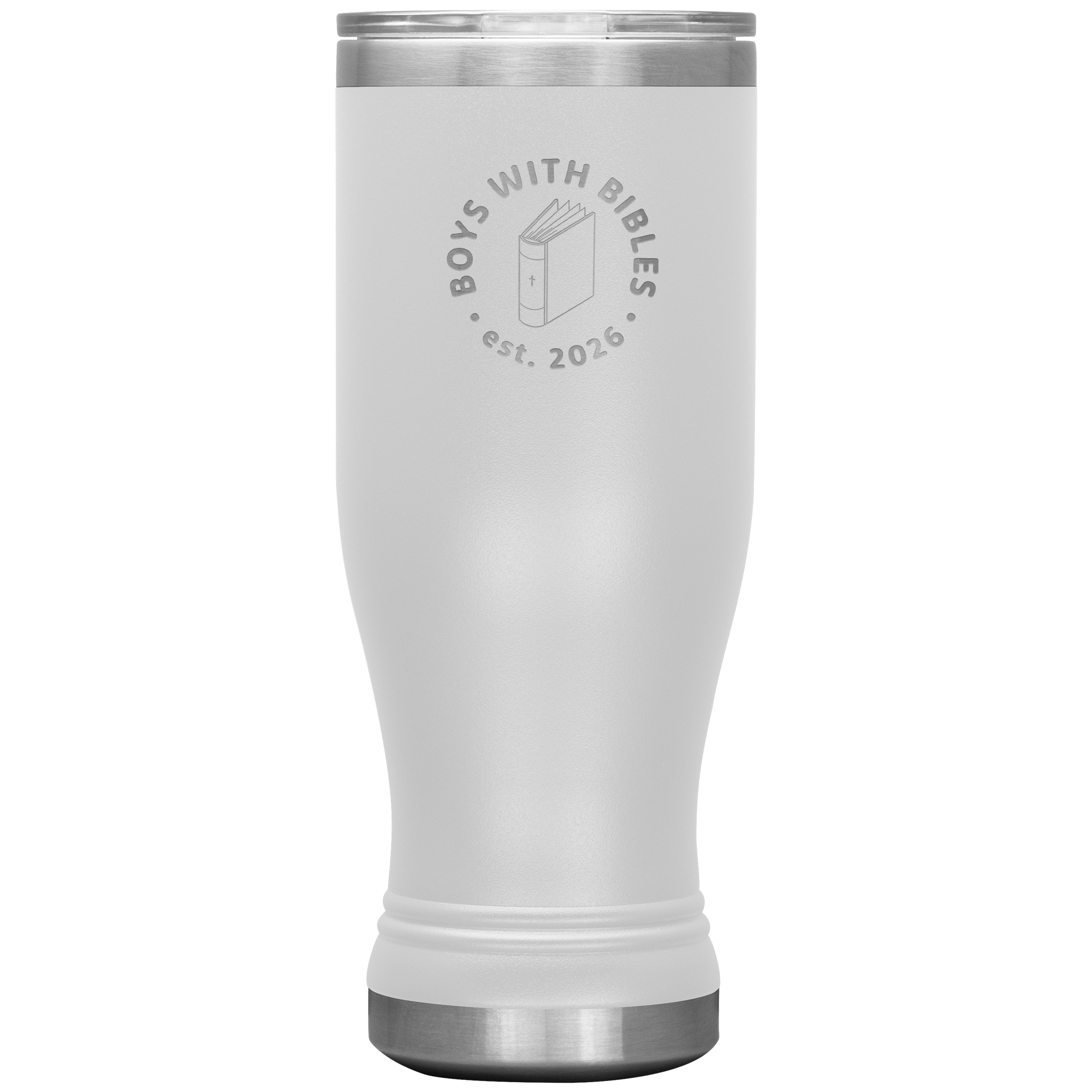 Boys with Bibles Icon 20 oz BOHO insulated tumbler in White