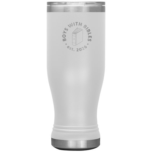 Boys with Bibles Icon 20 oz BOHO insulated tumbler in White