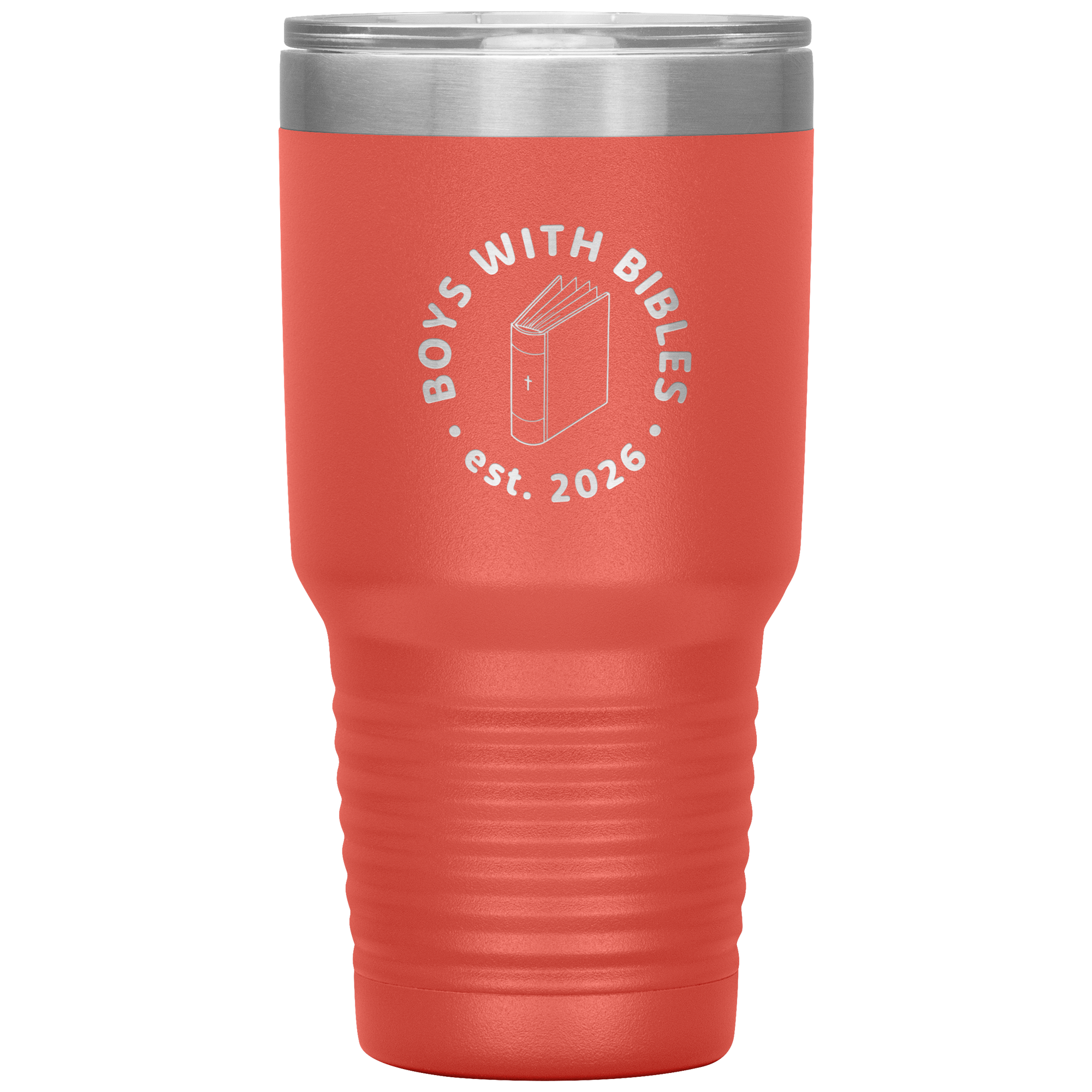 Boys with Bibles Icon 30 oz insulated tumbler in Coral