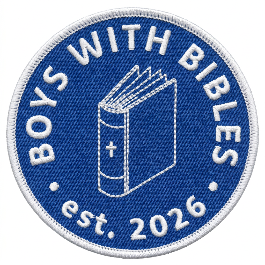 Boys with Bibles embroidered Icon patch