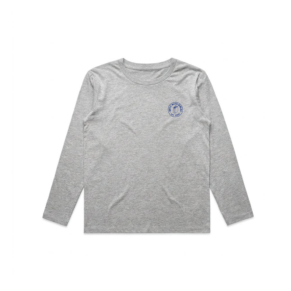Boys with Bibles toddler long sleeve tee in Athletic Heather, front view
