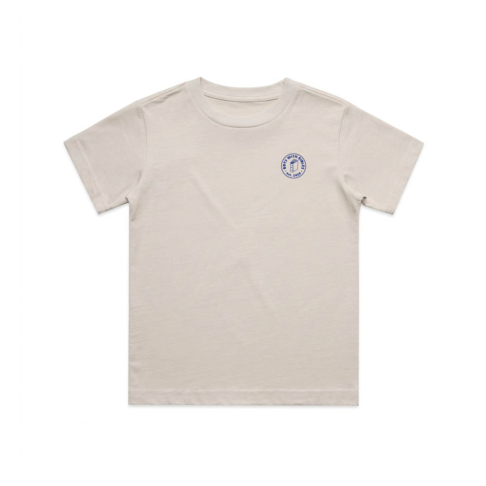 Boys with Bibles Icon toddler short sleeve tee in Bone, front view