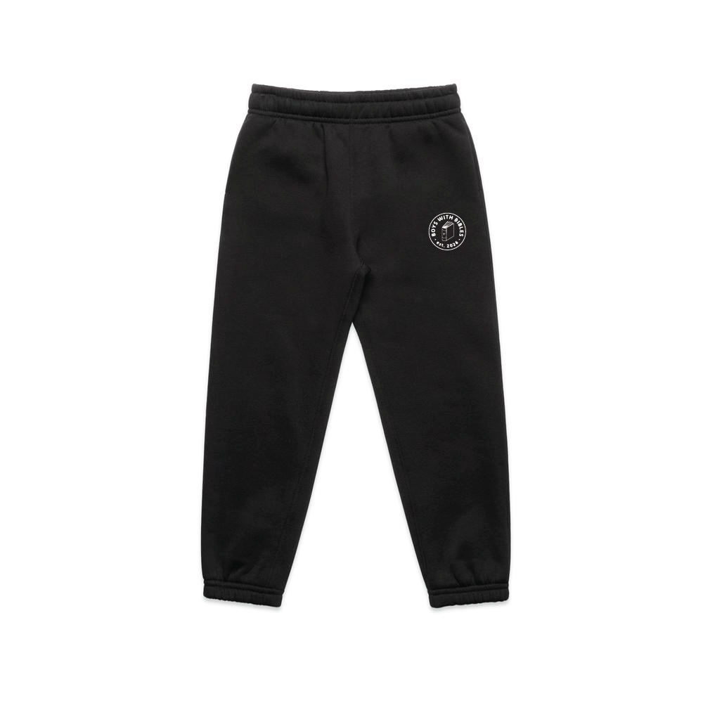 Boys with Bibles Icon youth relax track pants in Black, front view